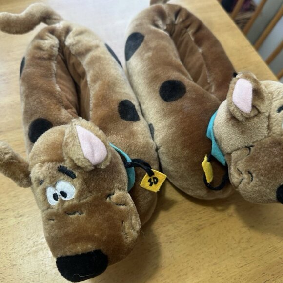 Vintage 1997 Kids Large Scooby-doo Plush Slippers Warner Bros Studio Store / Box - Picture 1 of 7